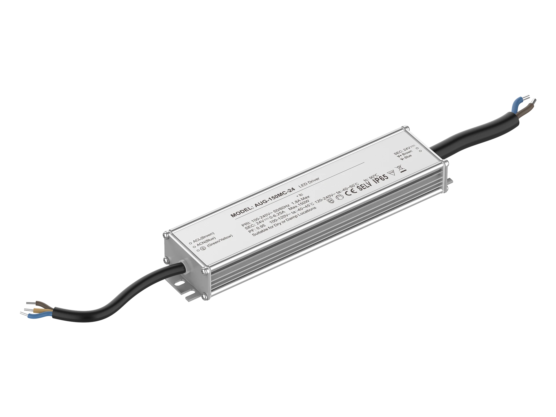 AUG-150MC Series Constant Voltage 24V/48V IP65 On-off LED Driver