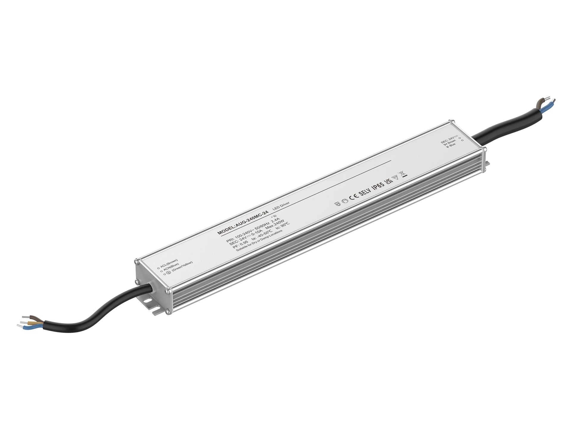 AUG-240MC Series Constant Voltage 24V/48V IP65 On-off LED Driver